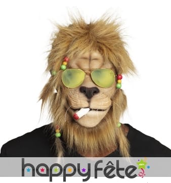 Masque de lion Bob marley intégral pour adulte