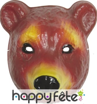 Masque d'ours brun en plastique