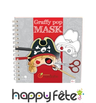 Masque de pirate à peindre, graffy pop