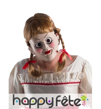 Masque de poupée Annabelle avec perruque