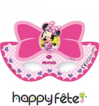 Masques en carton Minnie Mouse noeud rose