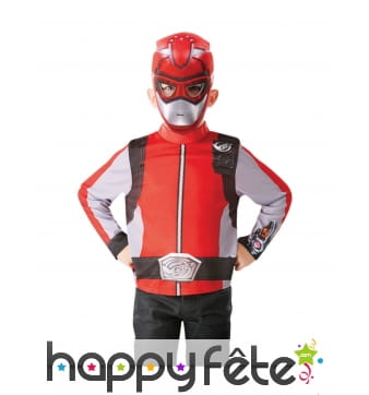 Masque et haut de Power Rangers rouge pour enfant