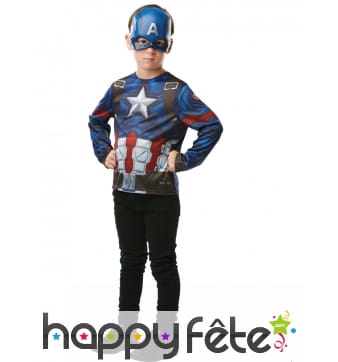 Masque et T-shirt de Captain America pour enfant