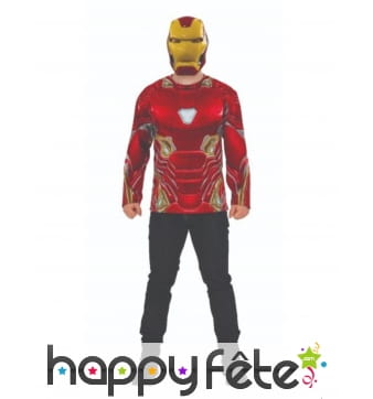 Masque et T-shirt de Iron man pour adulte