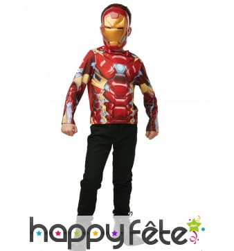 Masque et T-shirt de Iron Man pour enfant