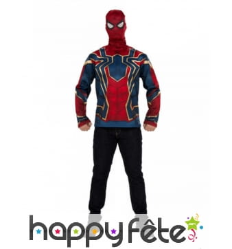 Masque et T-shirt de Iron Spiderman, adulte