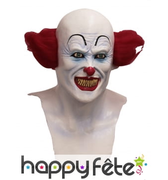 Masque intégral de clown terrifiant avec cou