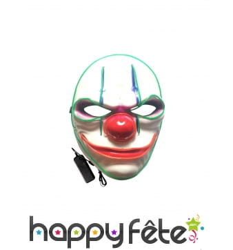 Masque LED de clown psychopathe pour adulte