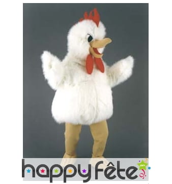 Mascotte poule blanche