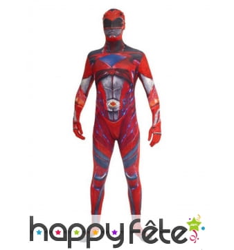 Morphsuit Power Rangers rouge adulte