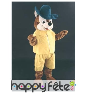 Mascotte renard avec chapeau