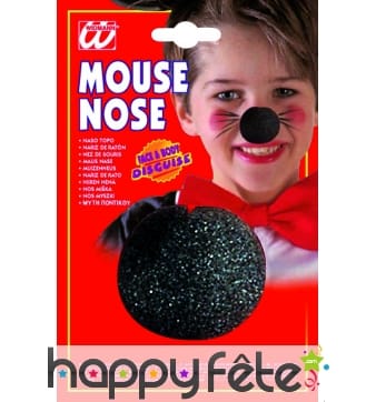 Nez de clown noir en mousse pour enfant