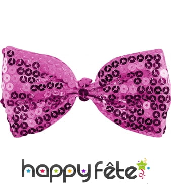 Noeud papillon fuschia avec paillettes