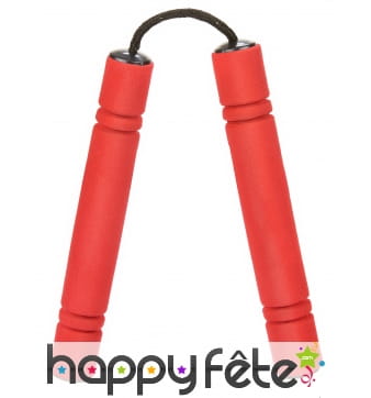 Nunchaku rouge en mousse