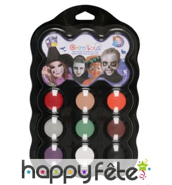 Palette 9 couleurs pour maquillage d'Halloween