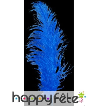 Plume autruche bleue 55/60 cm