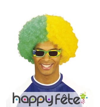 Perruque afro de supporter Brésilien