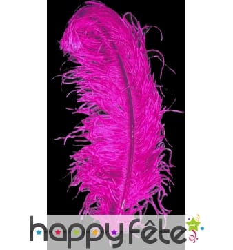 Plume autruche fuschia extra 50 cm