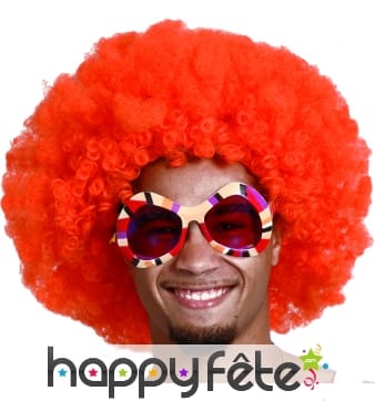 Perruque afro orange