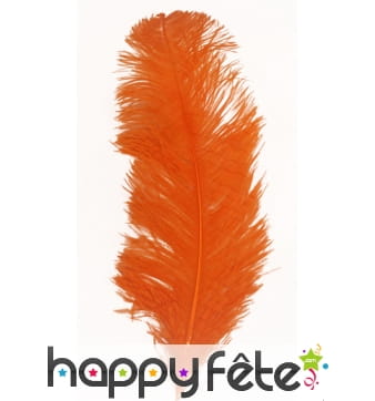 Plume autruche orange 32 cm