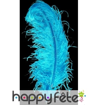 Plume autruche turquoise extra 50 cm