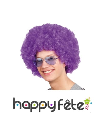 Perruque afro violette