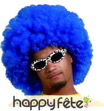 Perruque bleue afro