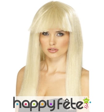 Perruque blonde frange