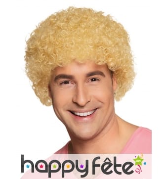 Perruque blonde style afro ou clown pour adulte