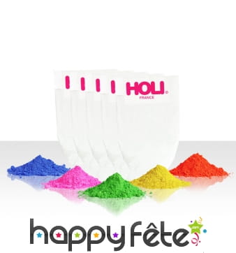 Poudre colorée holi, 5 coloris