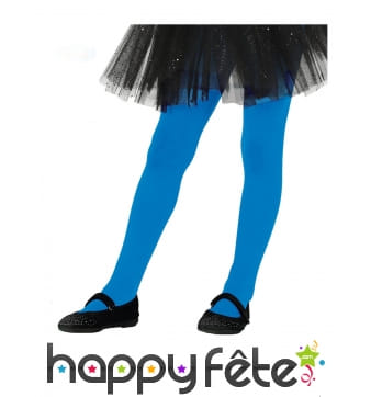 Paire de collants bleus unis pour enfant