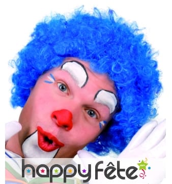 Perruque de clown bleue