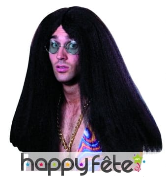 Perruque de hippie brune