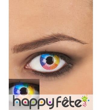 Paire de lentilles UV arc-en-ciel