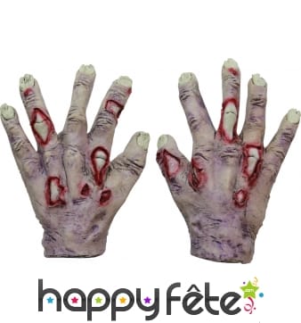 Paire de mains de zombie en latex