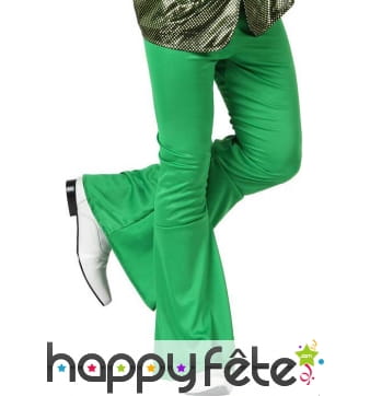 Pantalon disco vert pattes d'eph pour homme