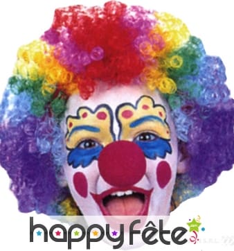 Perruque enfant clown multicolore