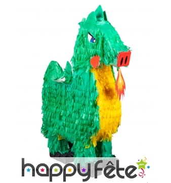 Pinata en forme de dragon vert, 49 x 47 cm