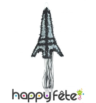 Pinata en forme de Tour Eiffel grise, 45cm