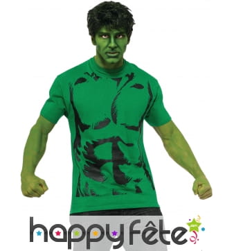 Perruque et T-shirt de Hulk pour homme