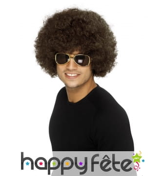 Perruque funky afro brune