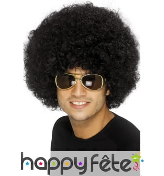 Perruque funky afro noir