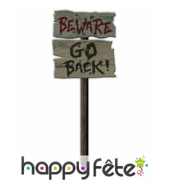 Pancarte Halloween Beware Go Back, 54 x 20cm