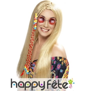 Perruque hippie blonde