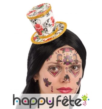 Petit haut de forme Dia de los muertos pour femme