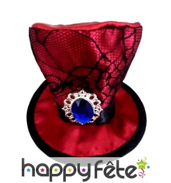 Petit haut de forme rouge style vampire