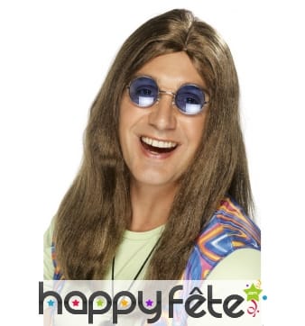 Perruque longue hippie homme