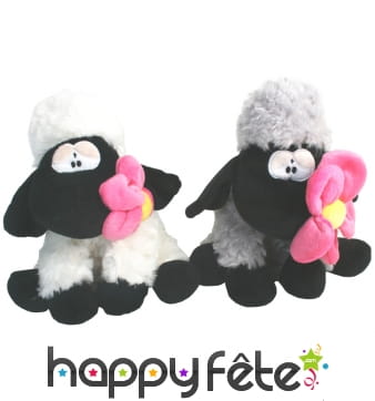 Peluche mouton avec fleur