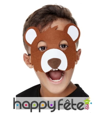 Petit masque d'ours brun pour enfant