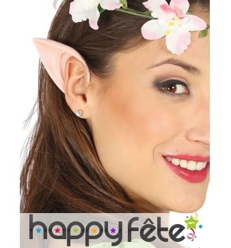 Petites oreilles d'elfe beige clair pour femme